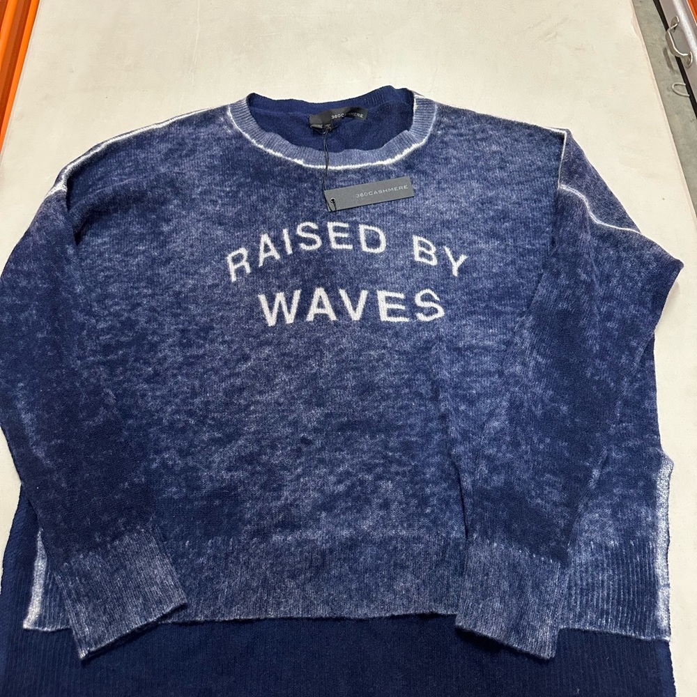 360 Cashmere Raised by Waves crewneck sweater 
Size XS